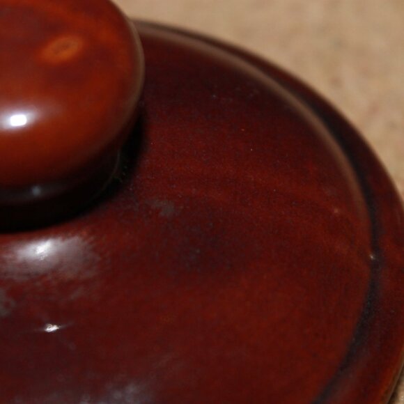 Vintage Brown Stoneware French Onion Soup Crock Bowl with Handle and Lid - Picture 14 of 16